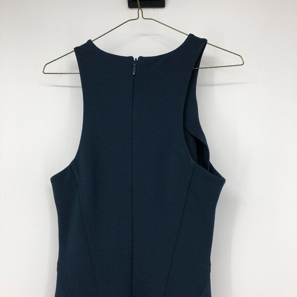 Jonathan Simkhai Navy Blue racerback structured Flared pleated  midi dress - Picture 8 of 14